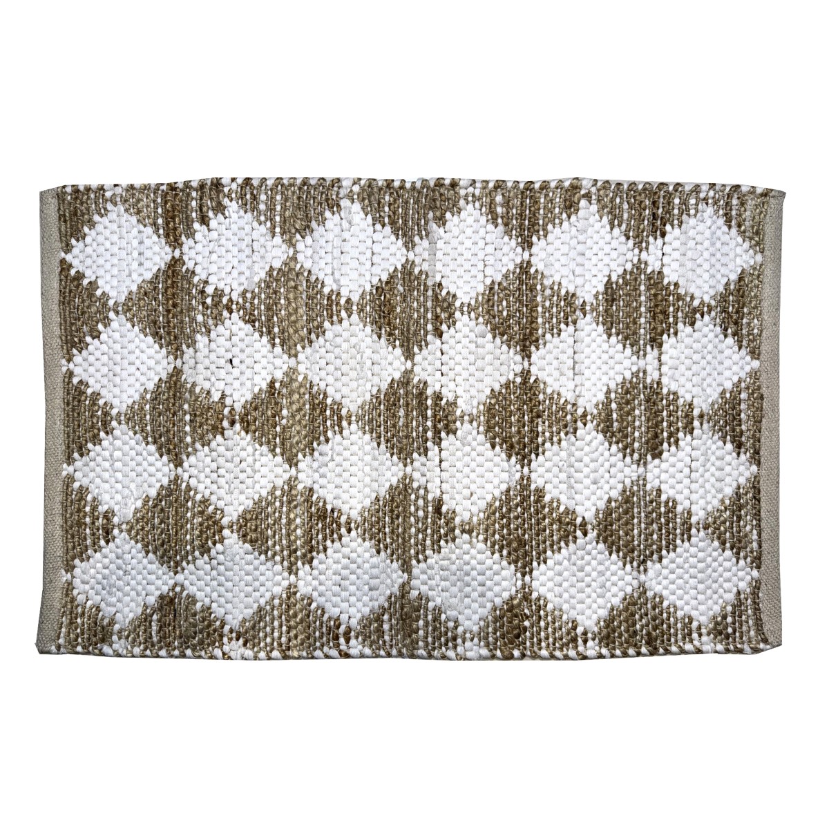 Handgemaakt katoen-jute vloerkleed 85 × 50 cm