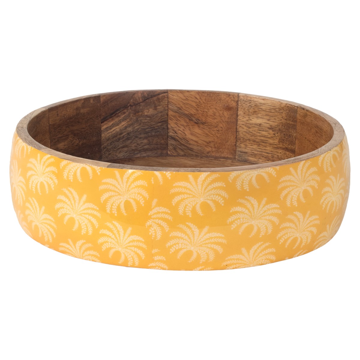 Kom met palmmotief van hout en hars, 25 × 25 cm - Afbeelding 3