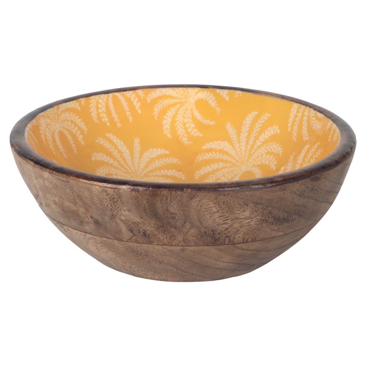 Kom met palmmotief van hout en hars, 20 × 20 cm - Afbeelding 3