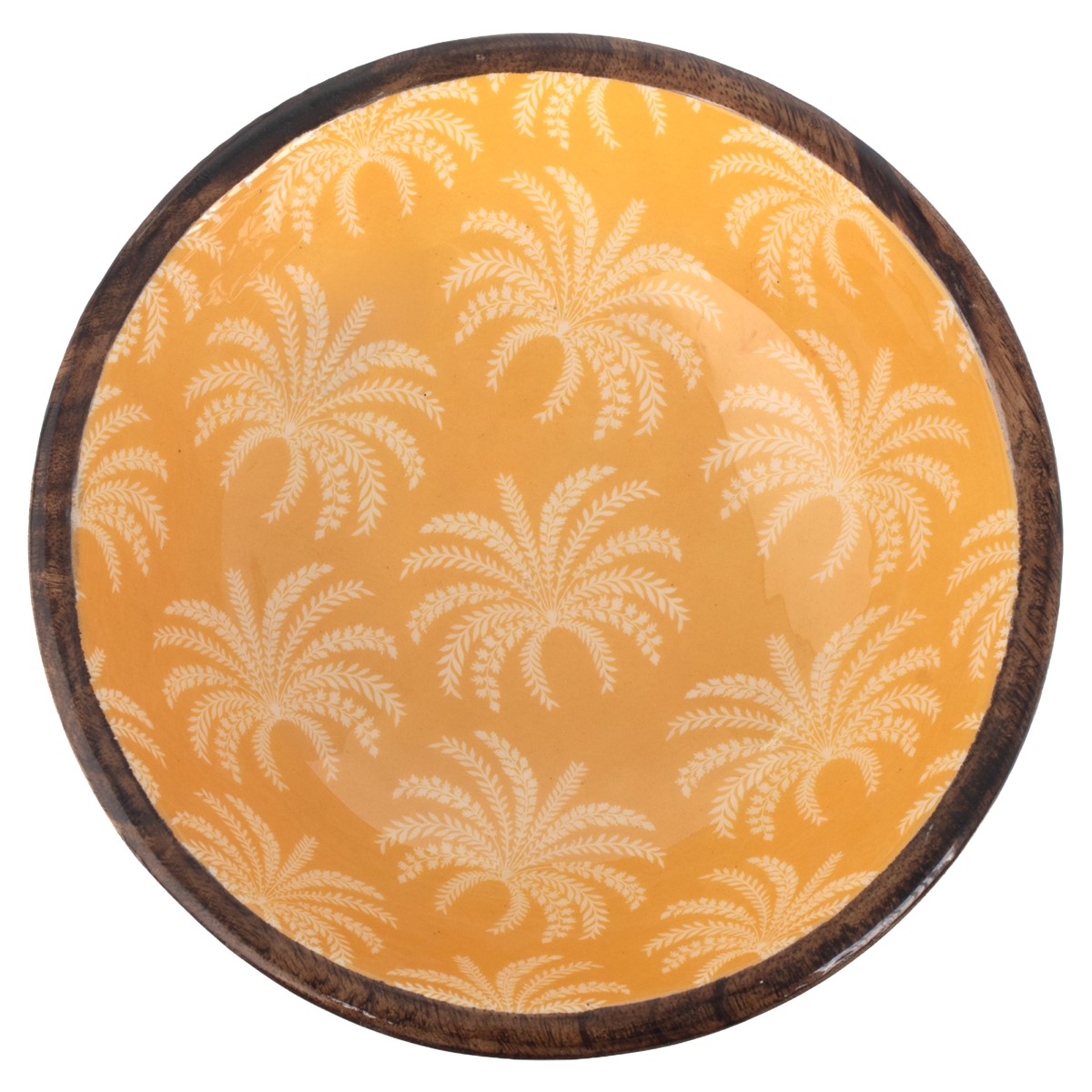 Kom met palmmotief van hout en hars, 20 × 20 cm - Afbeelding 4