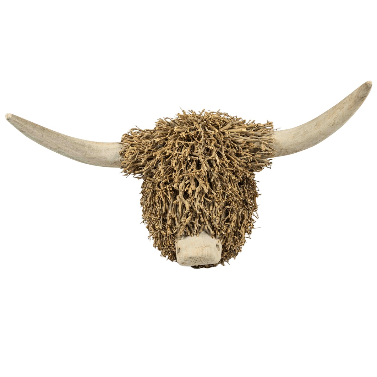 Houten stierenkop wanddecoratie 60 × 35 × 33 cm